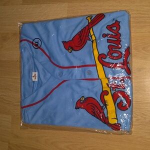 St.Louis Cardinal Embroidered Logo Baby Blue Jersey XL NWT